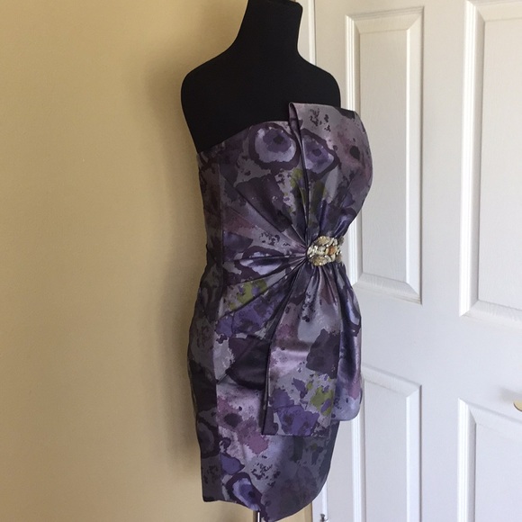 Jovani Floral Print Evening Cocktail Dress - Picture 14 of 16